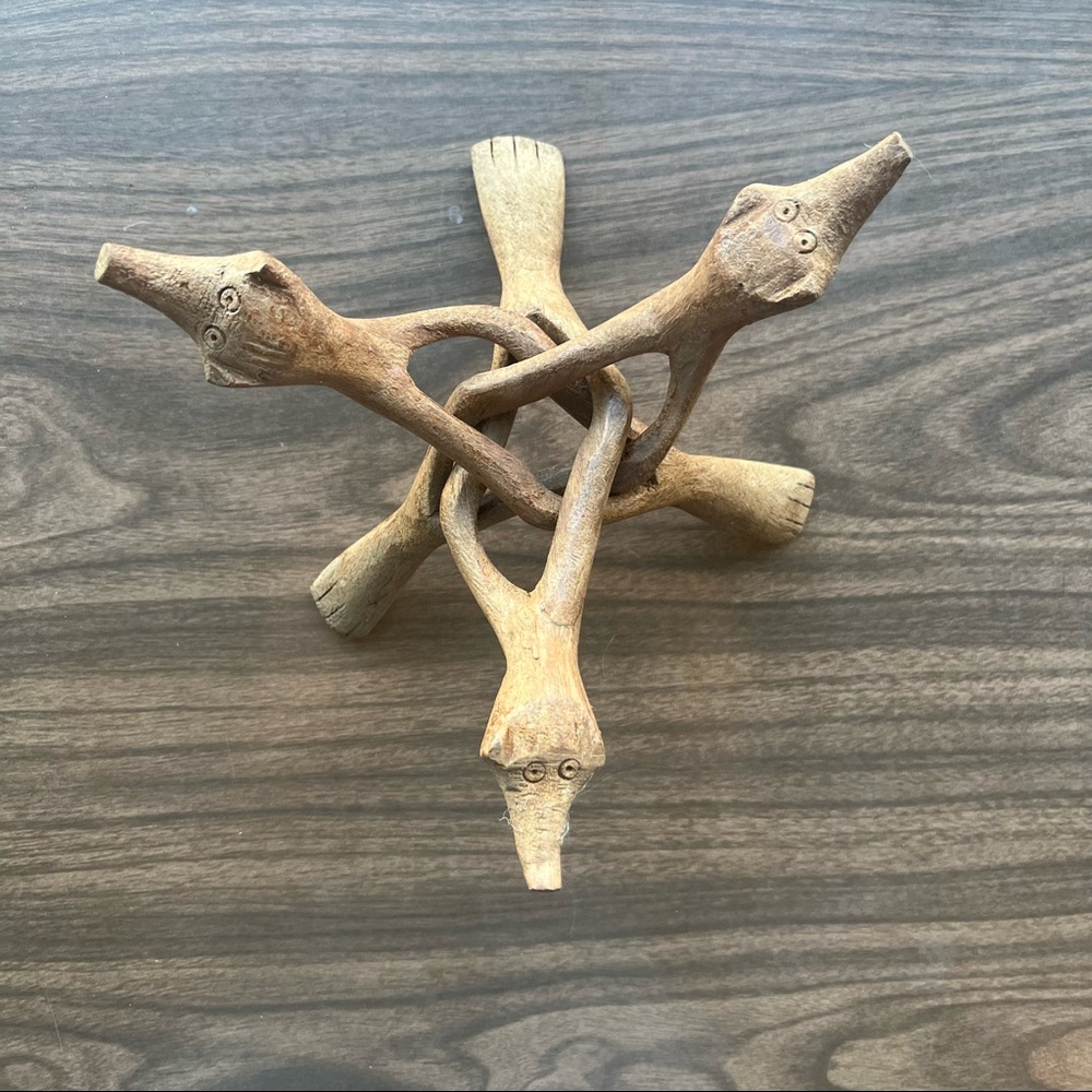 Unique Hand-Carved Wood Art Piece